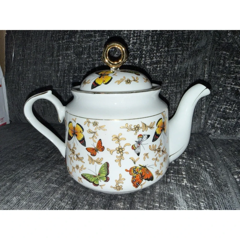 Teaware Butterflies Porcelain Teapot 7